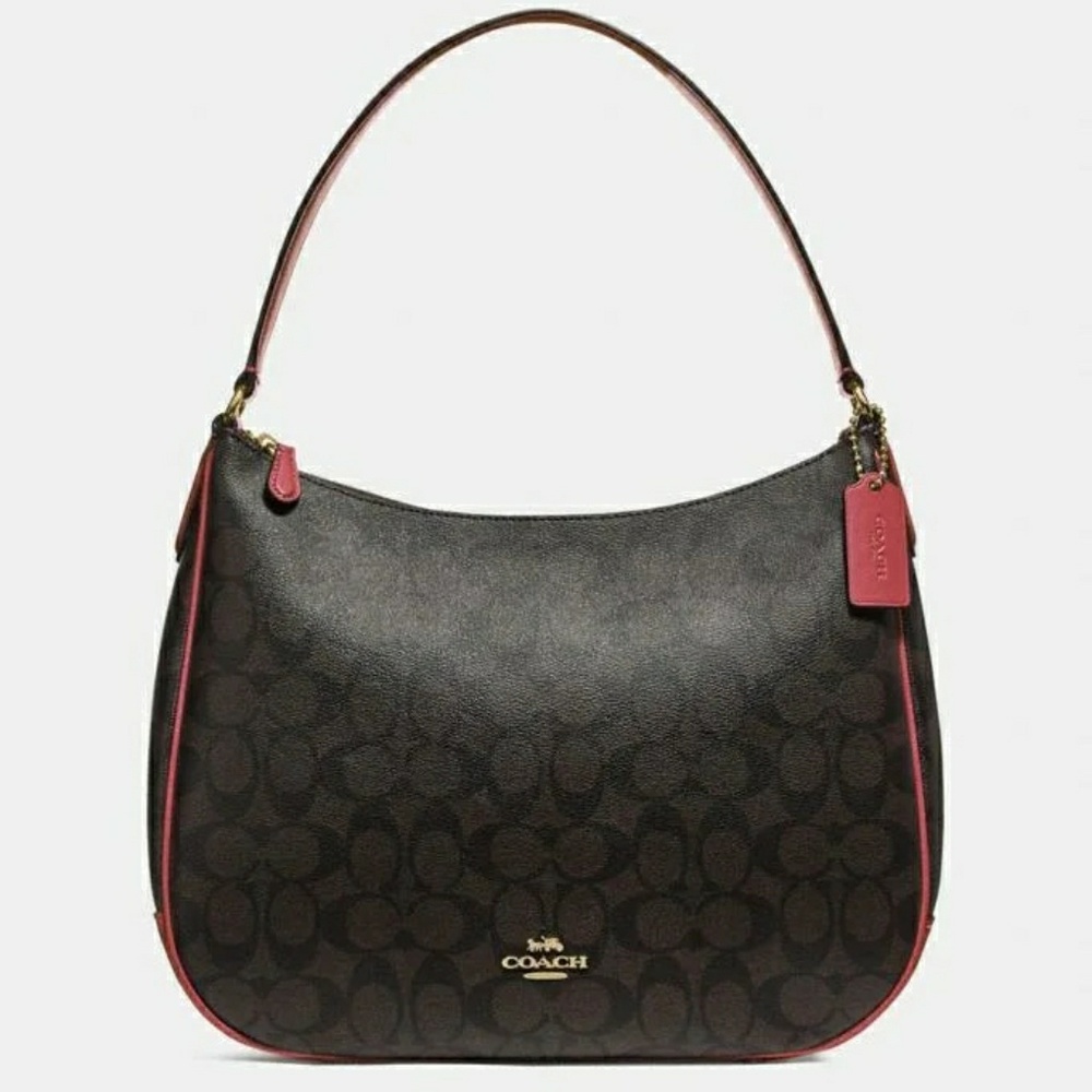 Coach Zip Shoulder Bag In Signature Canvas